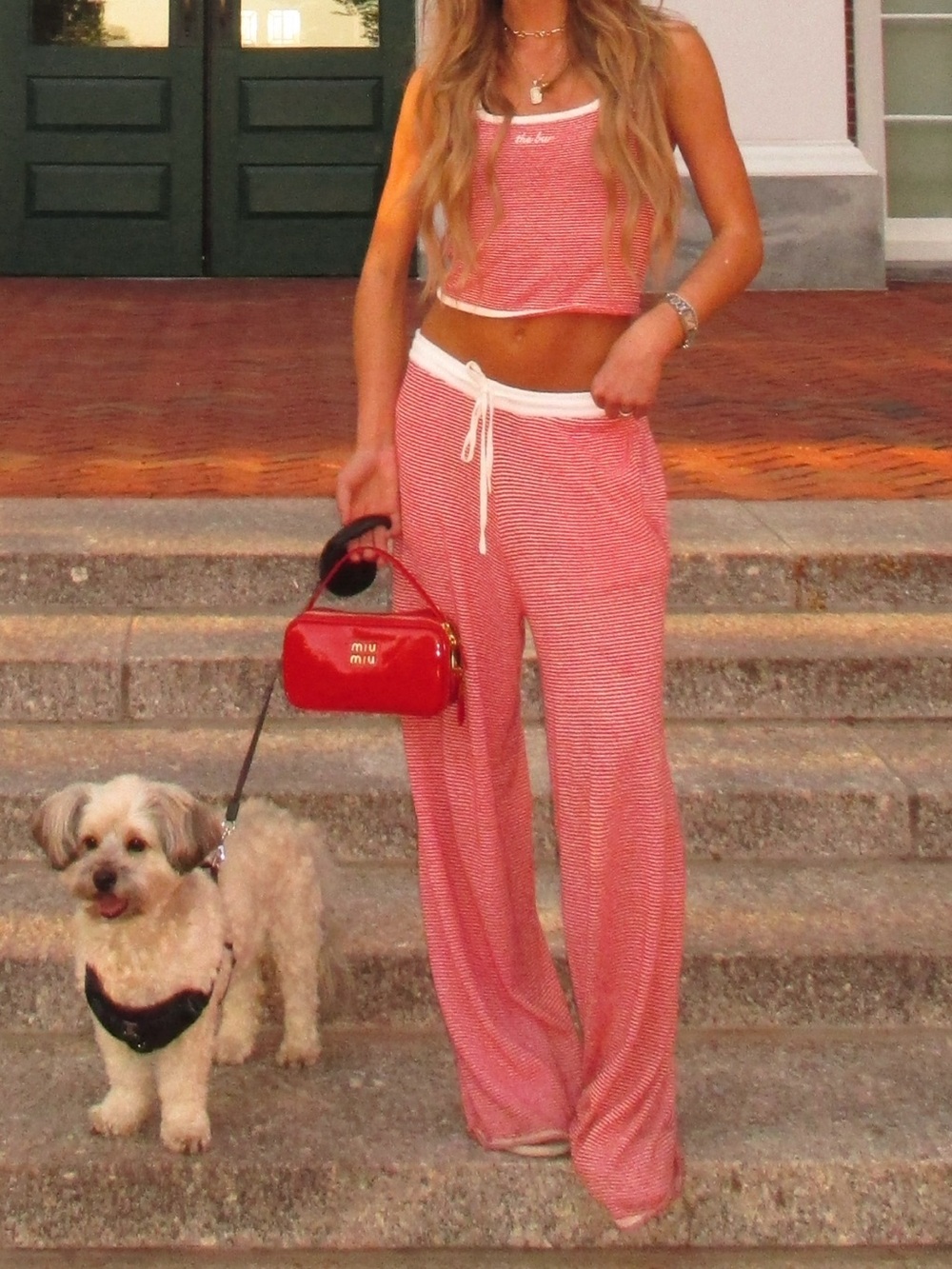 “The Bar” Striped Knit Tank & Pants Set - Rust and Black - Picture 7 of 7